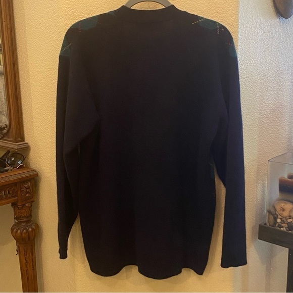 Vintage EVAN-PICONE Women Lambswool Rabbit Hair Blend Argyle Cardigan-Medium - Picture 6 of 9